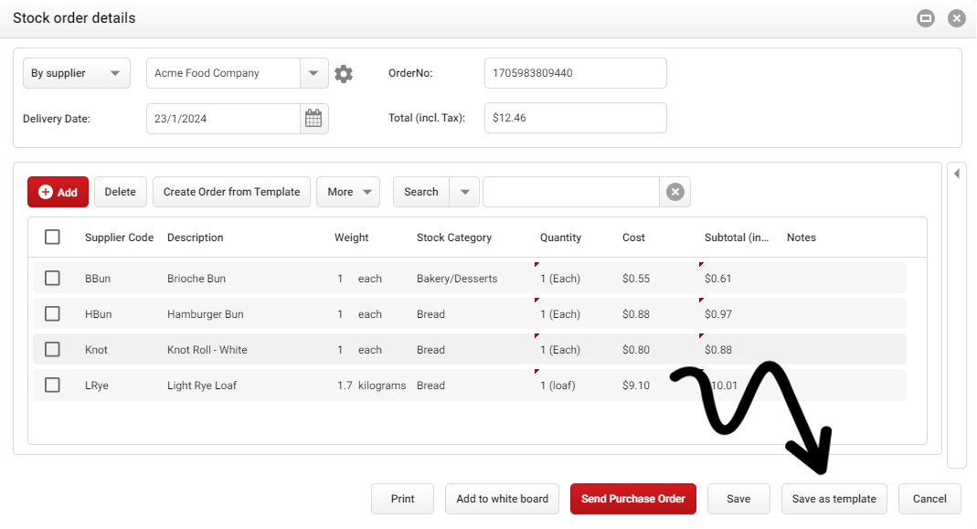 Creating Order Creating Purchase Order Templates