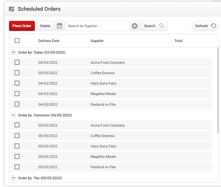 Order Drawer You can now organise your ordering with the Scheduled Orders Drawer!
