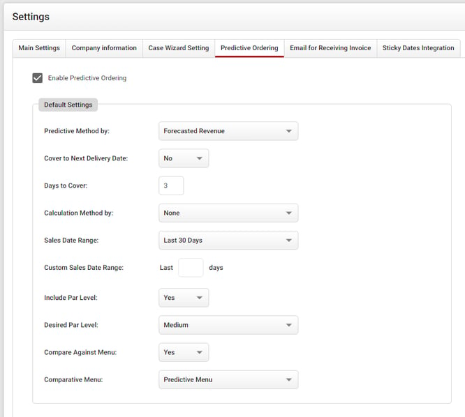 PredictiveOrderingSetting