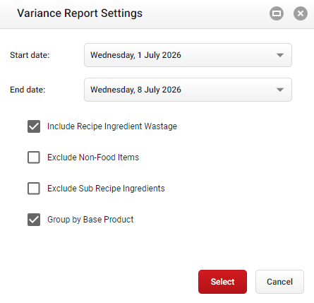 VR-Variance-Report-Settings
